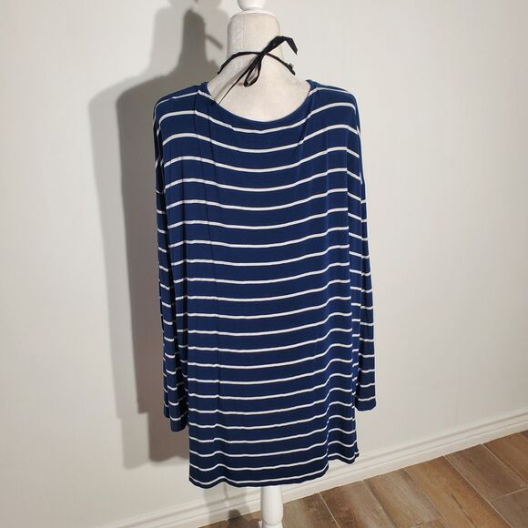 AVA & VIV BASIC TOP BLUE LONG SLEEVE RAYON SPANDEX SIZE 4X - Picture 4 of 10